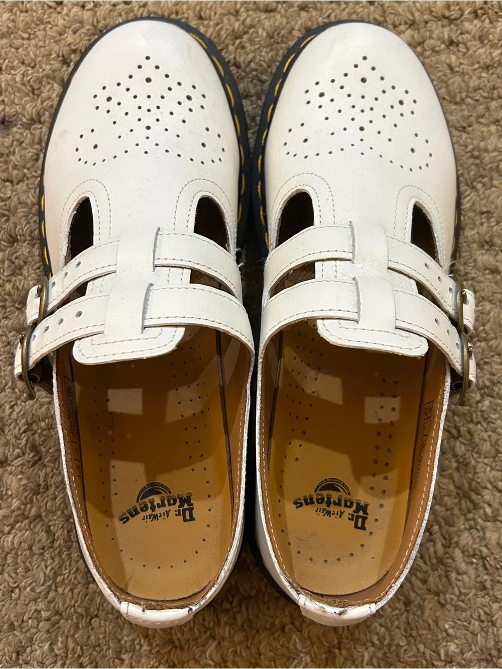White Dr. Martens Mary Jane Shoes